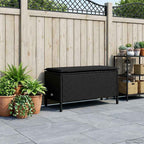 vidaXL Garten-Fußhocker mit Kissen Schwarz 80 x 38 x 45 cm PE-Rattan