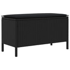 vidaXL Garten-Fußhocker mit Kissen Schwarz 80 x 38 x 45 cm PE-Rattan