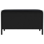 vidaXL Garten-Fußhocker mit Kissen Schwarz 80 x 38 x 45 cm PE-Rattan
