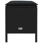 vidaXL Garten-Fußhocker mit Kissen Schwarz 80 x 38 x 45 cm PE-Rattan