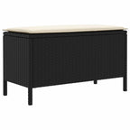 vidaXL Garten-Fußhocker Schwarz und Creme 80 x 38 x 45 cm PE-Rattan