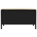 vidaXL Garten-Fußhocker Schwarz und Creme 80 x 38 x 45 cm PE-Rattan
