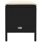 vidaXL Garten-Fußhocker Schwarz und Creme 80 x 38 x 45 cm PE-Rattan