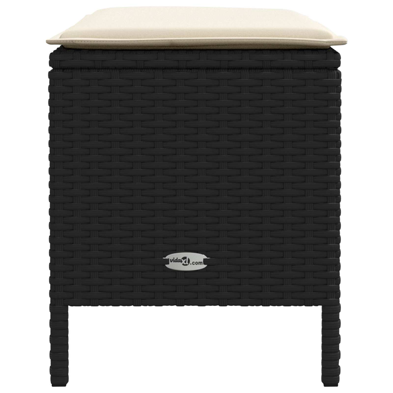vidaXL Garten-Fußhocker Schwarz und Creme 80 x 38 x 45 cm PE-Rattan