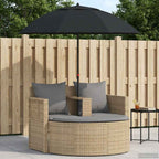 vidaXL Garten-Sofa mit Kissen 8 pcs Beige und Hellgrau Poly-Rattan
