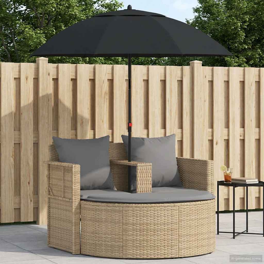 vidaXL Garten-Sofa mit Kissen 8 pcs Beige und Hellgrau Poly-Rattan
