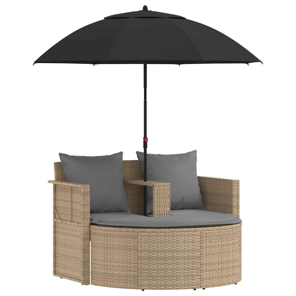 vidaXL Garten-Sofa mit Kissen 8 pcs Beige und Hellgrau Poly-Rattan
