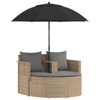 vidaXL Garten-Sofa mit Kissen 8 pcs Beige und Hellgrau Poly-Rattan