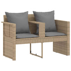 vidaXL Garten-Sofa mit Kissen 8 pcs Beige und Hellgrau Poly-Rattan