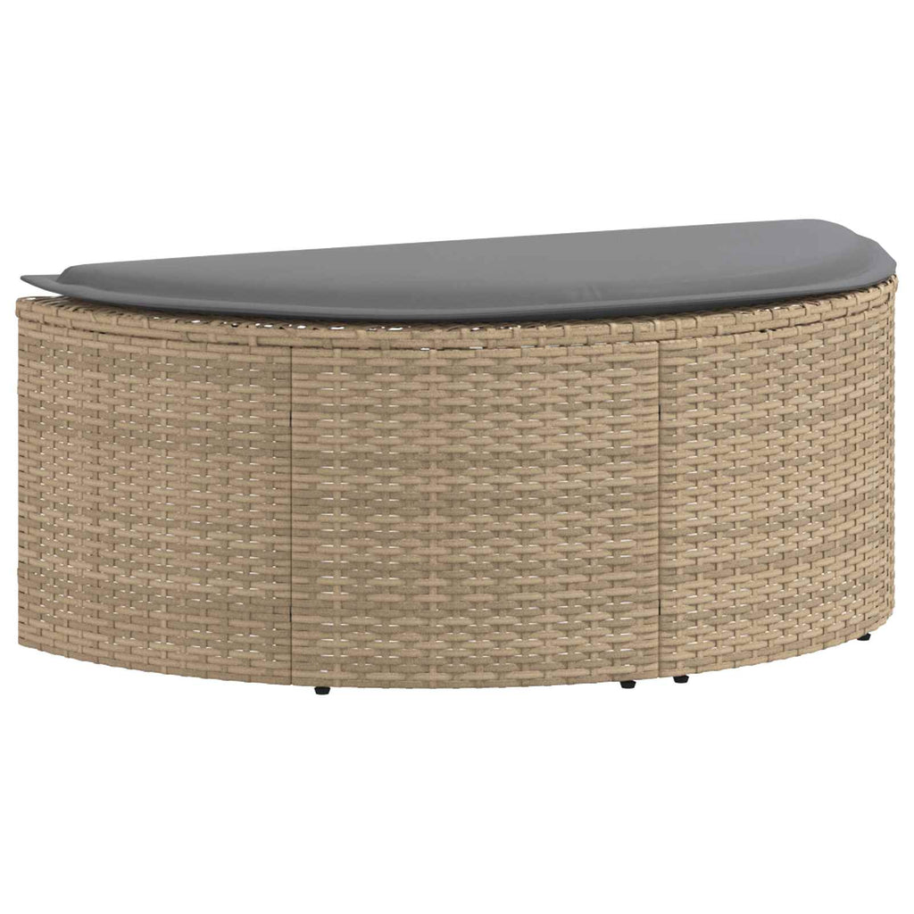 vidaXL Garten-Sofa mit Kissen 8 pcs Beige und Hellgrau Poly-Rattan