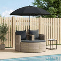 vidaXL Garten-Sofa 8 pcs Hellgrau und Dunkelgrau Poly-Rattan