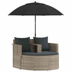 vidaXL Garten-Sofa 8 pcs Hellgrau und Dunkelgrau Poly-Rattan