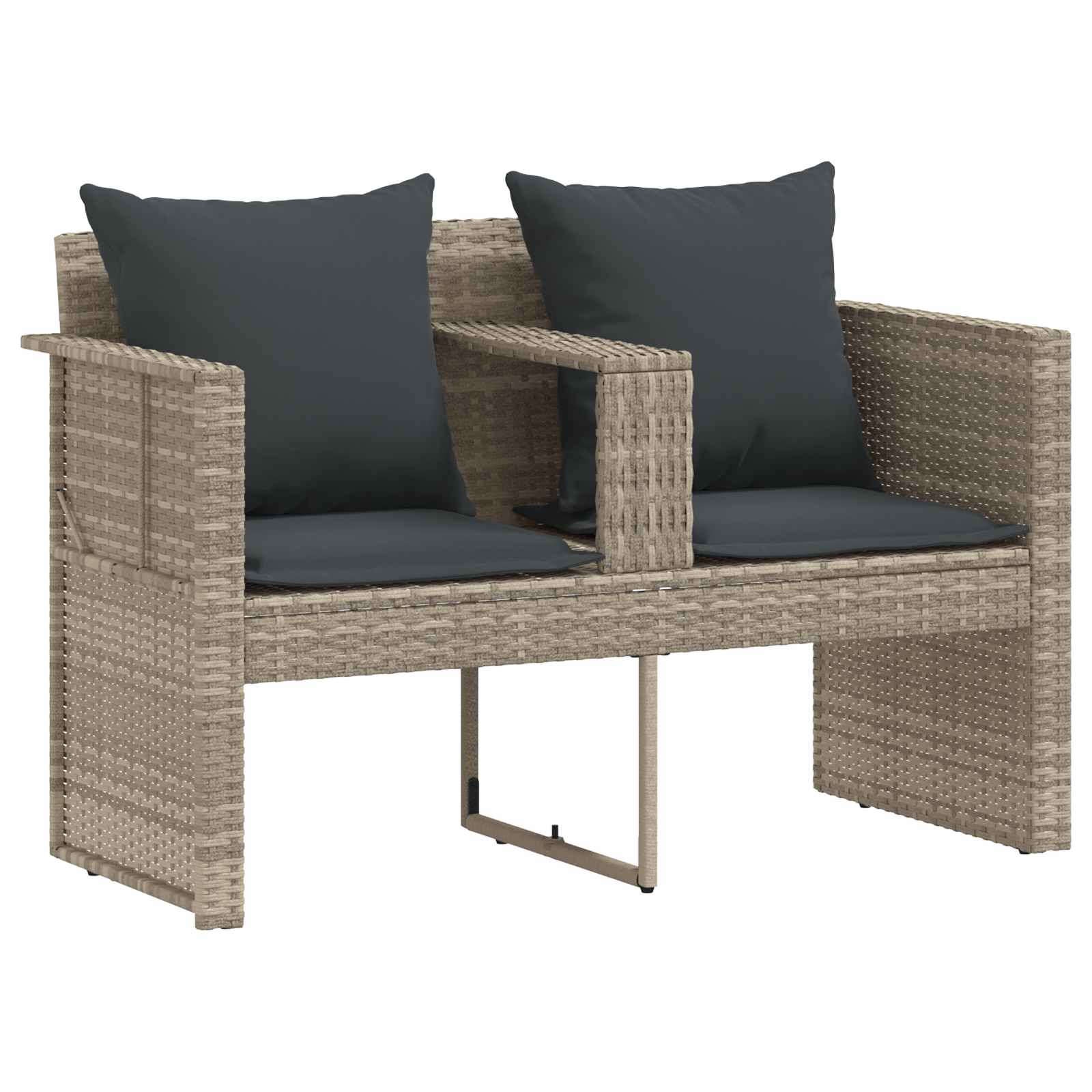 vidaXL Garten-Sofa 8 pcs Hellgrau und Dunkelgrau Poly-Rattan