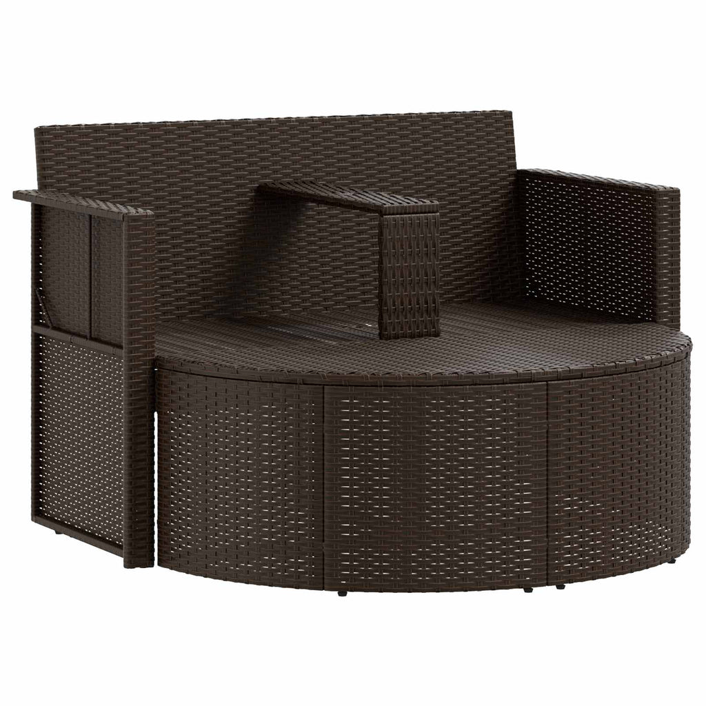 vidaXL Garten-Sofa Braun und Rot 168 x 168 x 180 cm Polyrattan