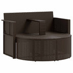 vidaXL Garten-Sofa Braun und Rot 168 x 168 x 180 cm Polyrattan