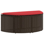 vidaXL Garten-Sofa Braun und Rot 168 x 168 x 180 cm Polyrattan