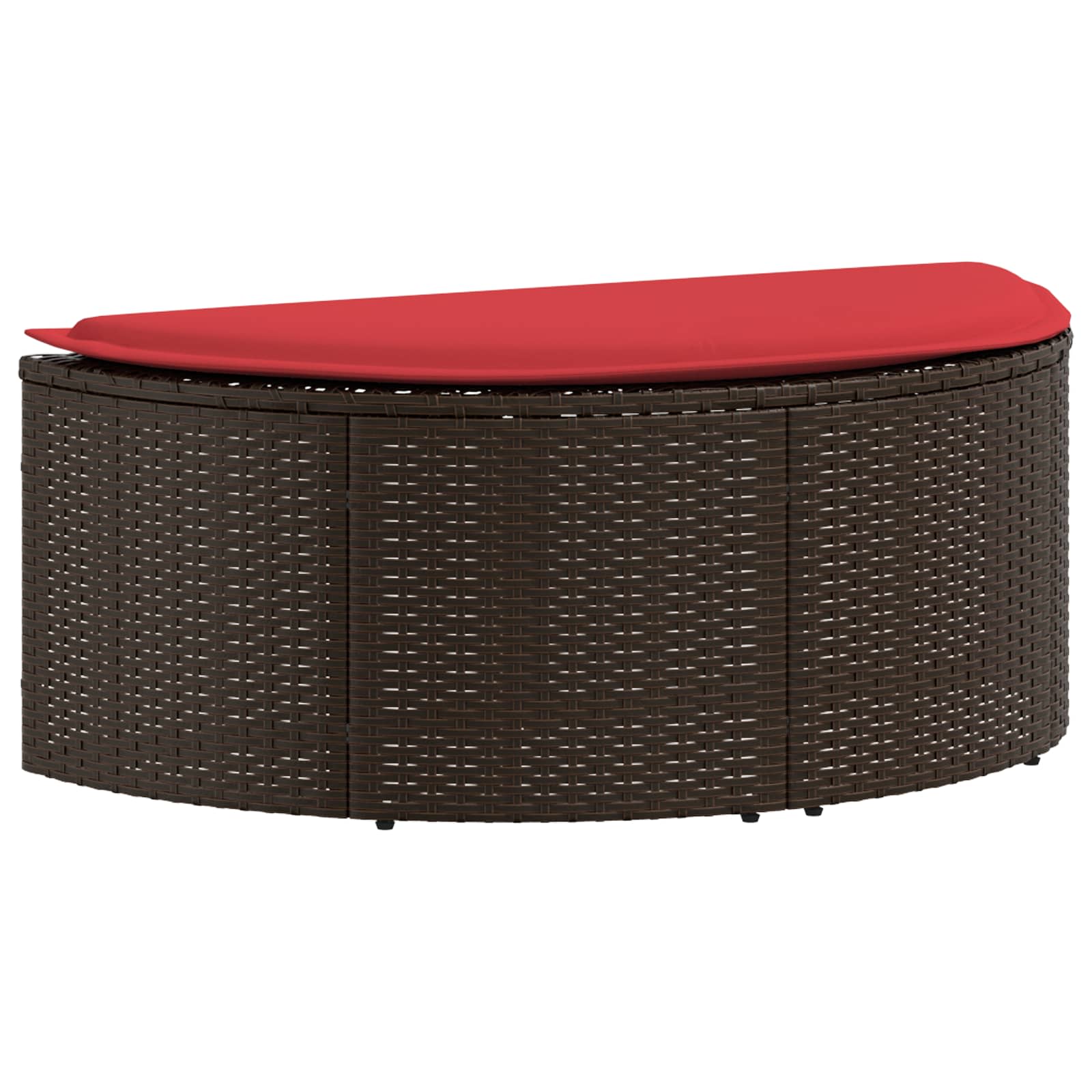 vidaXL Garten-Sofa Braun und Rot 168 x 168 x 180 cm Polyrattan