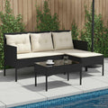 vidaXL Gartensofa-set mit Kissen 2 pcs Schwarz und Creme Poly-Rattan