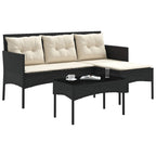 vidaXL Gartensofa-set mit Kissen 2 pcs Schwarz und Creme Poly-Rattan