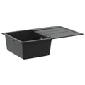 vidaXL Waschbecken Schwarz 780 x 500 mm 80% Quarz und 20% Harz