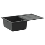 vidaXL Waschbecken Schwarz 780 x 500 mm 80% Quarz und 20% Harz
