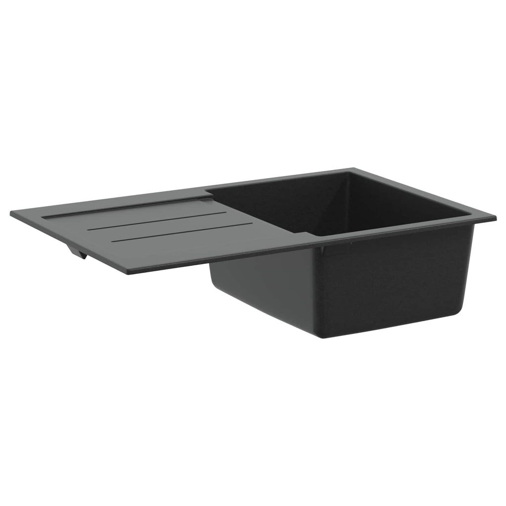 vidaXL Waschbecken Schwarz 780 x 500 mm 80% Quarz und 20% Harz