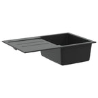 vidaXL Waschbecken Schwarz 780 x 500 mm 80% Quarz und 20% Harz