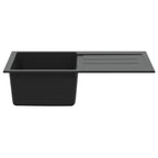 vidaXL Waschbecken Schwarz 780 x 500 mm 80% Quarz und 20% Harz