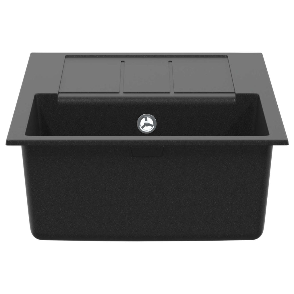 vidaXL Waschbecken Schwarz 780 x 500 mm 80% Quarz und 20% Harz