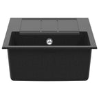 vidaXL Waschbecken Schwarz 780 x 500 mm 80% Quarz und 20% Harz