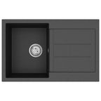 vidaXL Waschbecken Schwarz 780 x 500 mm 80% Quarz und 20% Harz