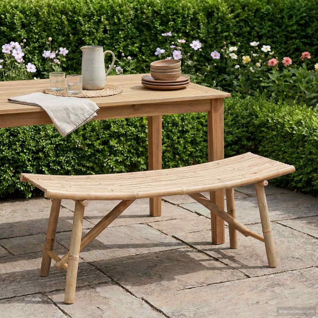 vidaXL Gartenbank Natur 110 x 45 x 50 cm Bambus