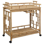 vidaXL Weintrolley mit Rädern Natur 85 x 50 x 93 cm Bambus