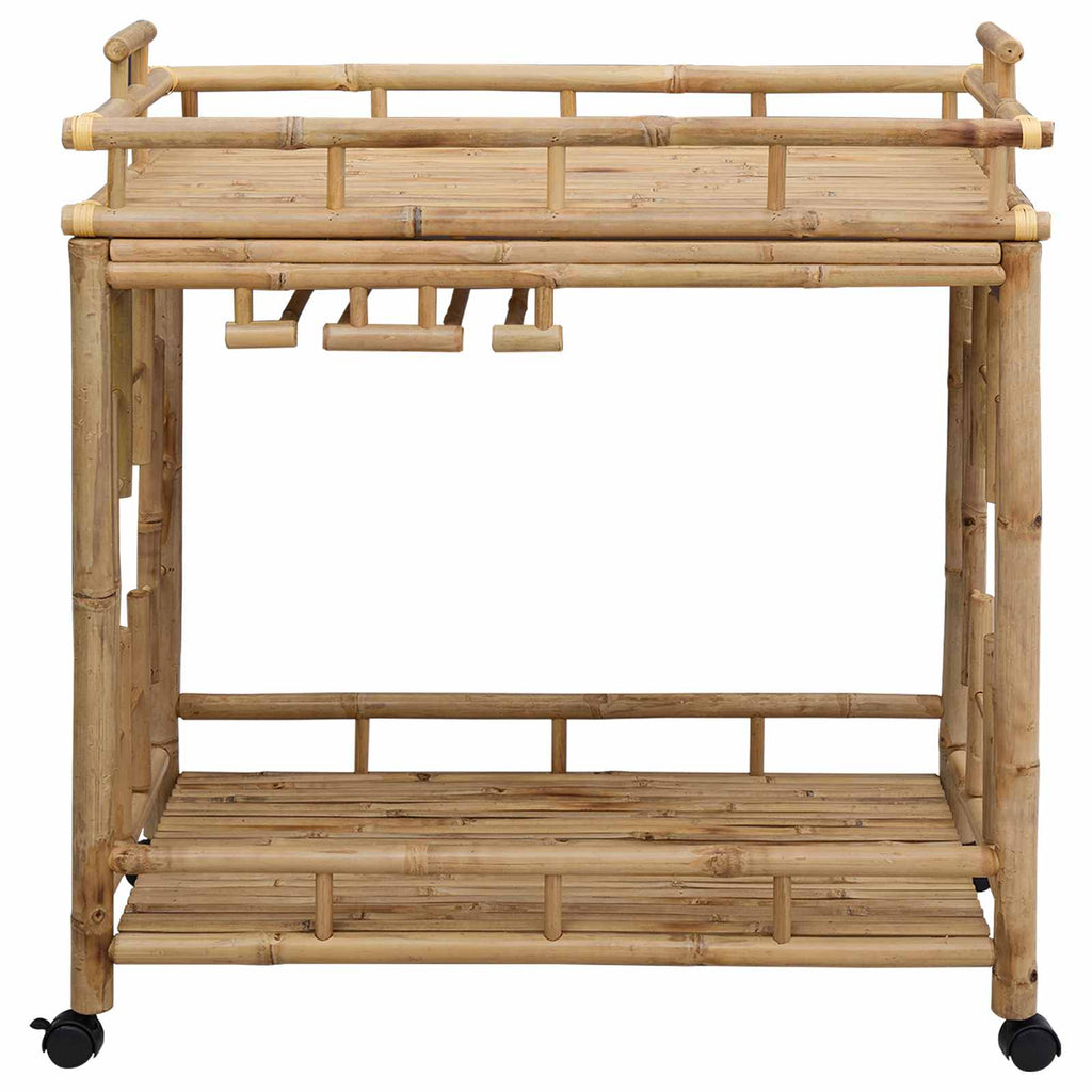 vidaXL Weintrolley mit Rädern Natur 85 x 50 x 93 cm Bambus