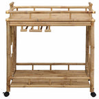 vidaXL Weintrolley mit Rädern Natur 85 x 50 x 93 cm Bambus