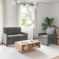 vidaXL Sofa Set 2 pcs Hellgrau Samt