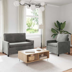 vidaXL Sofa Set 2 pcs Hellgrau Samt