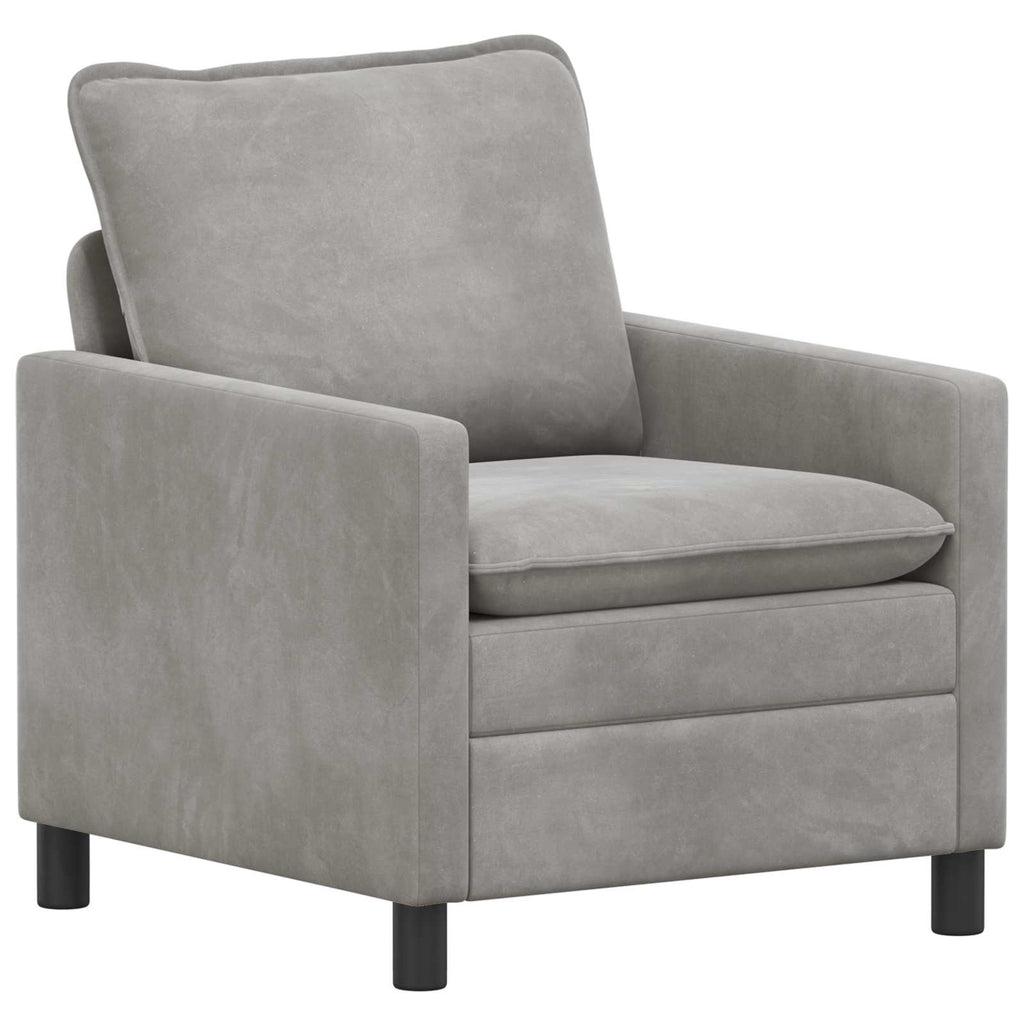 vidaXL Sofa Set 2 pcs Hellgrau Samt