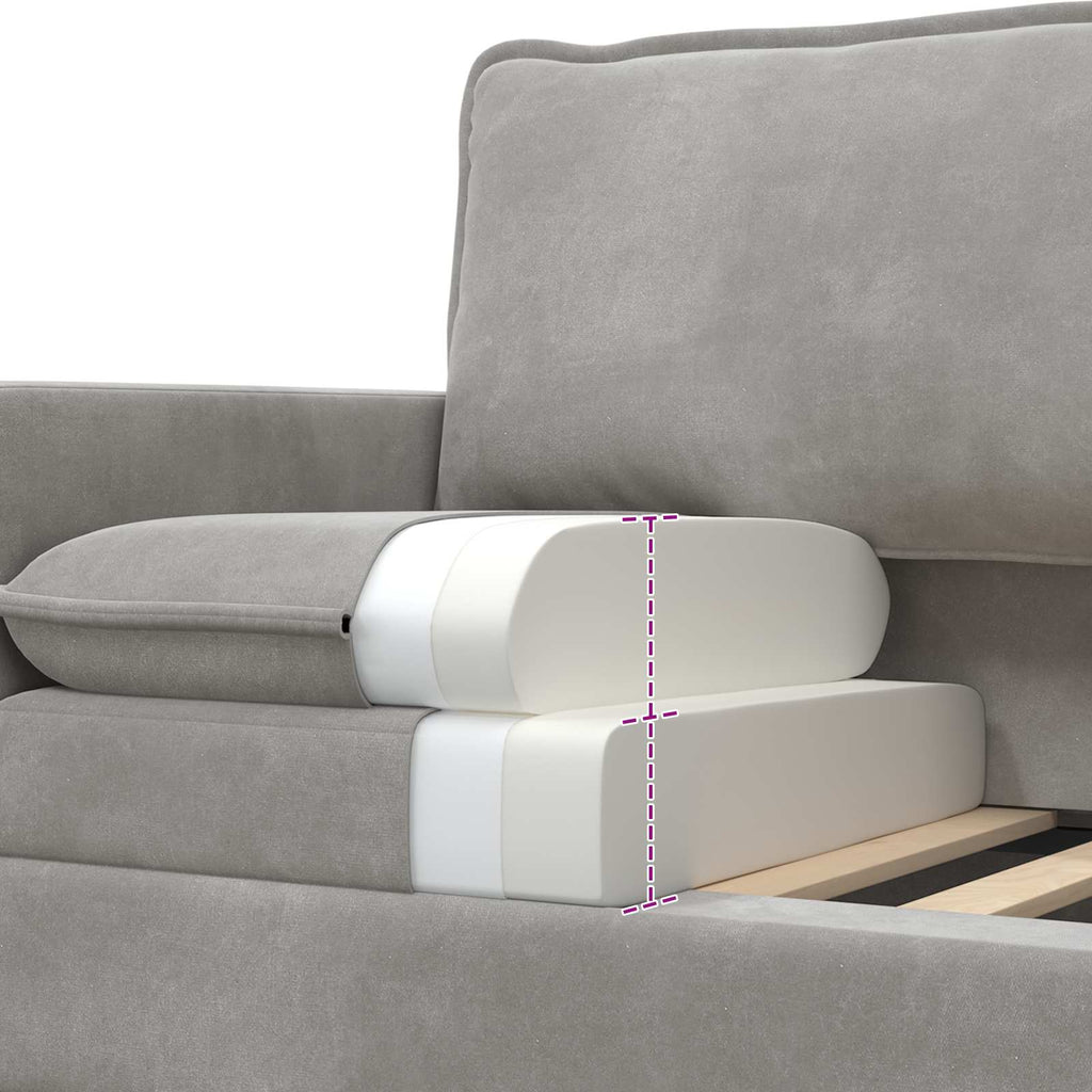 vidaXL Sofa Set 2 pcs Hellgrau Samt