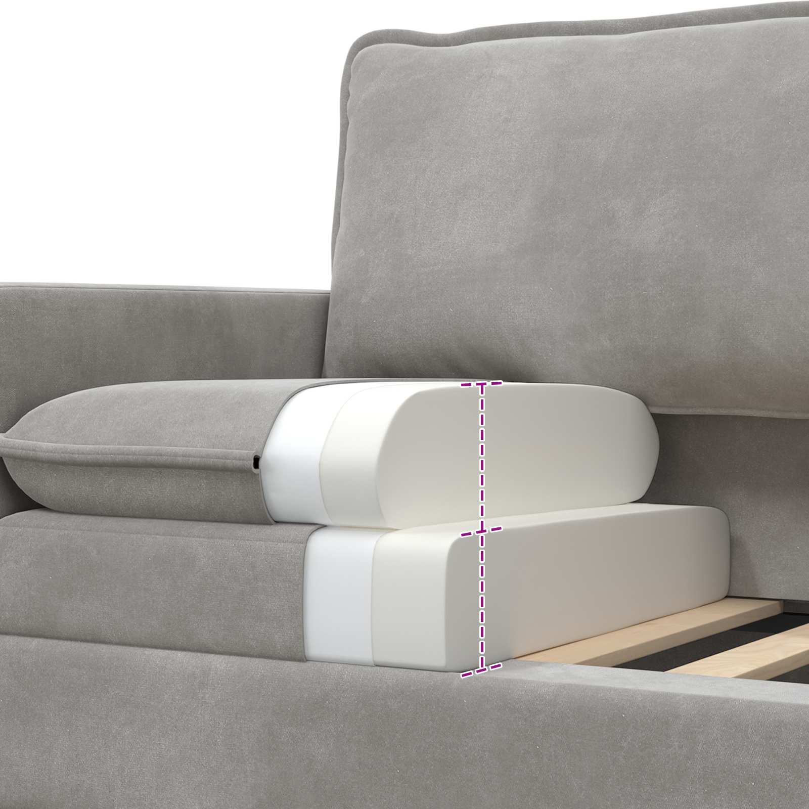 vidaXL Sofa Set 2 pcs Hellgrau Samt