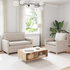 vidaXL Sofa Set 2 pcs Creme Polyester