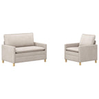 vidaXL Sofa Set 2 pcs Creme Polyester