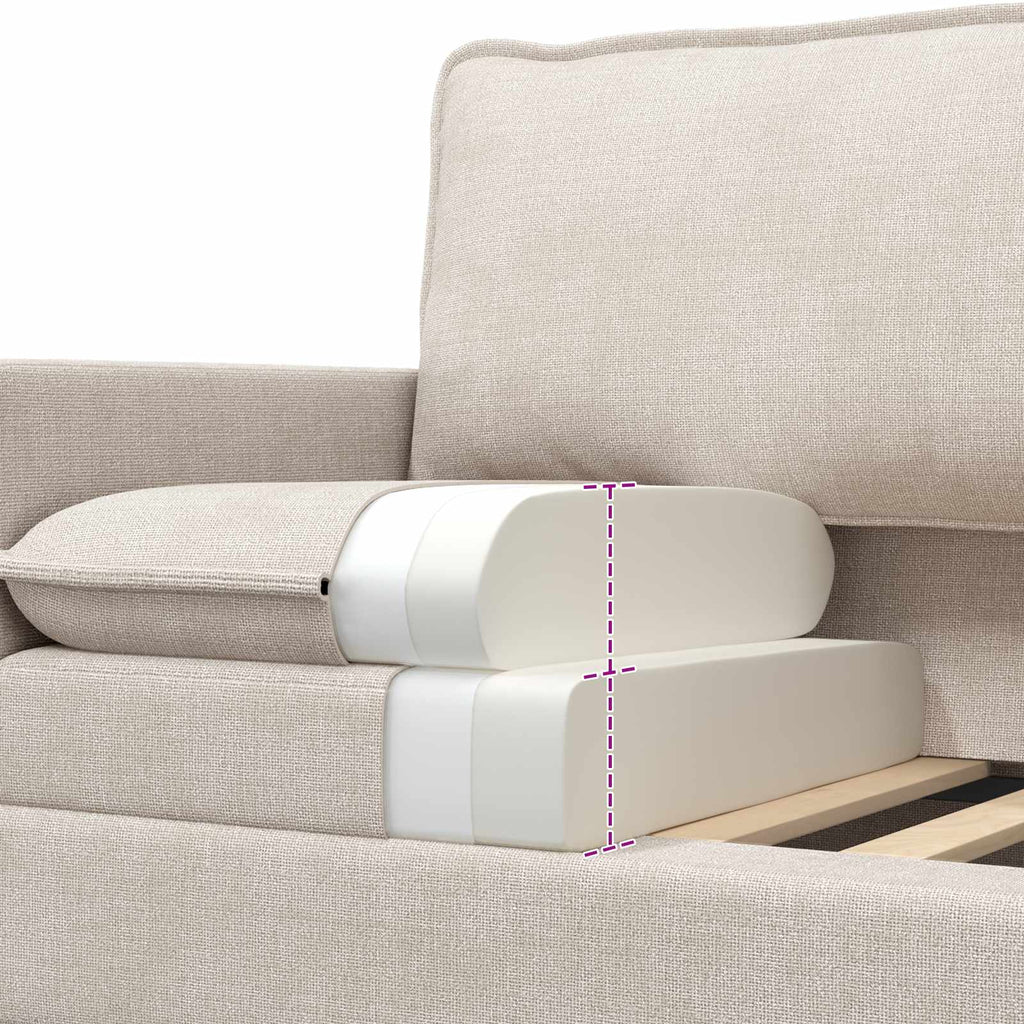 vidaXL Sofa Set 2 pcs Creme Polyester