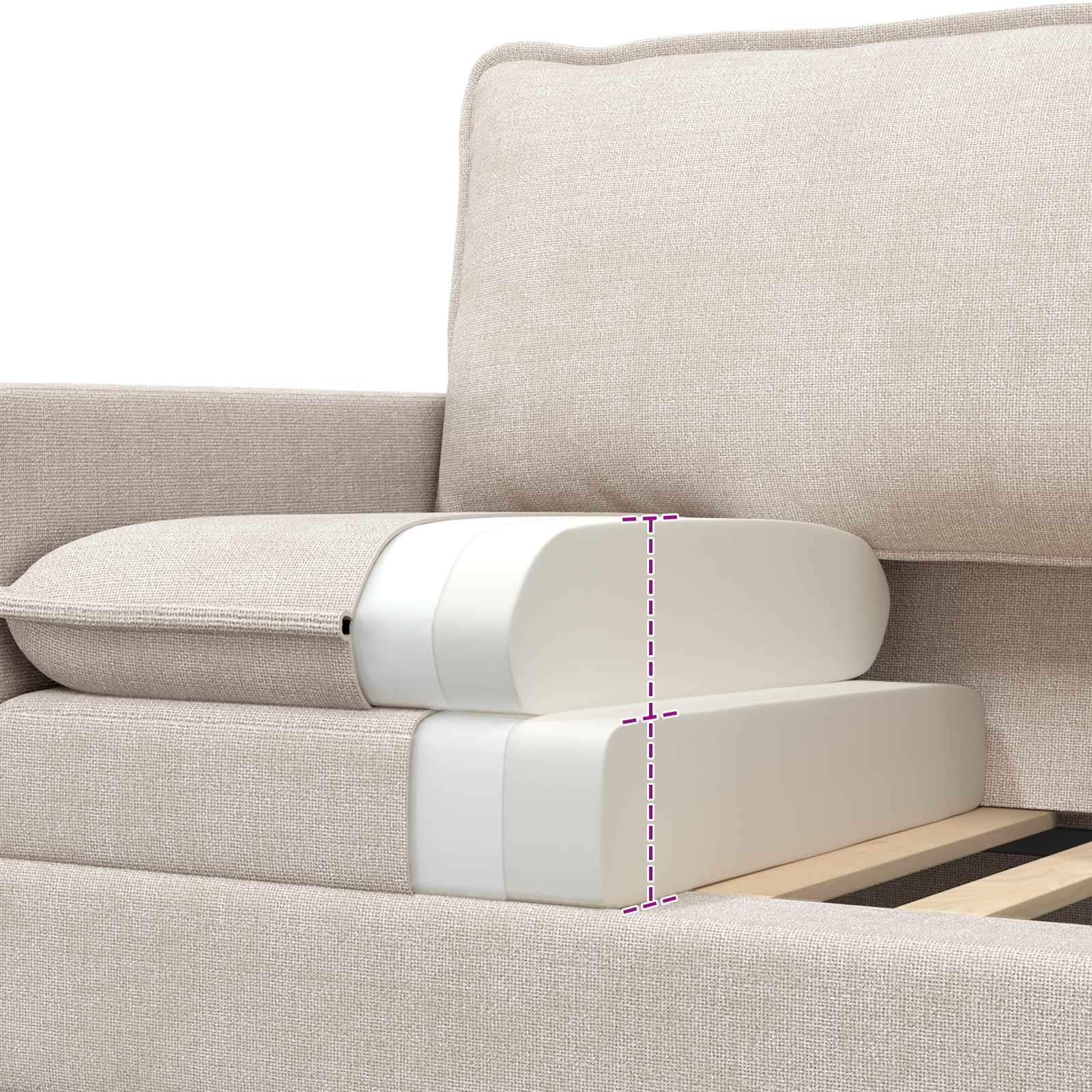 vidaXL Sofa Set 2 pcs Creme Polyester