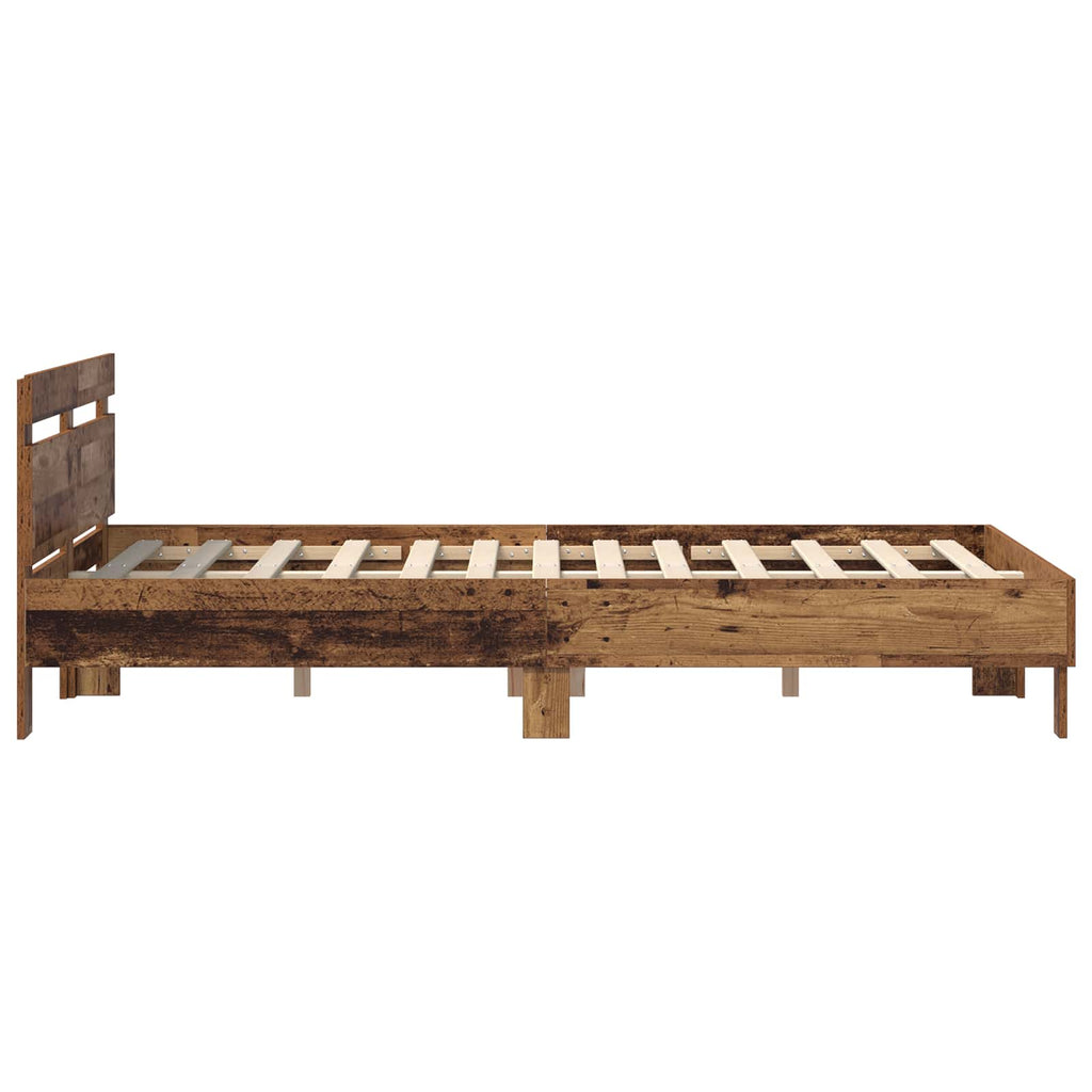 vidaXL Bettrahmen mit Kopfteil Altholz 160 x 200 cm Holzwerkstoff