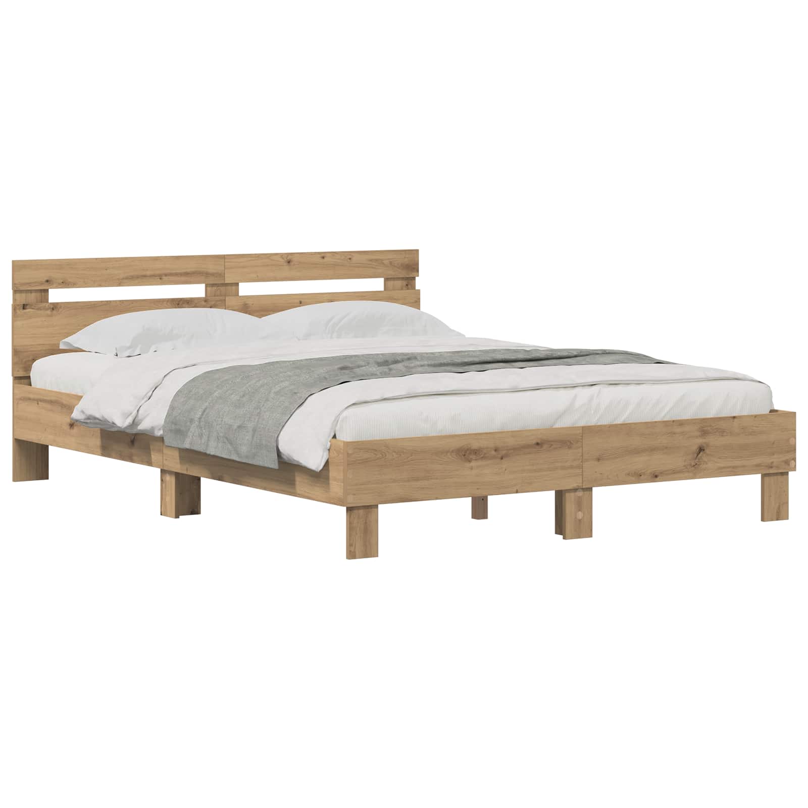 vidaXL Bettrahmen Artisan-Eiche 160 x 200 cm Holzwerkstoff