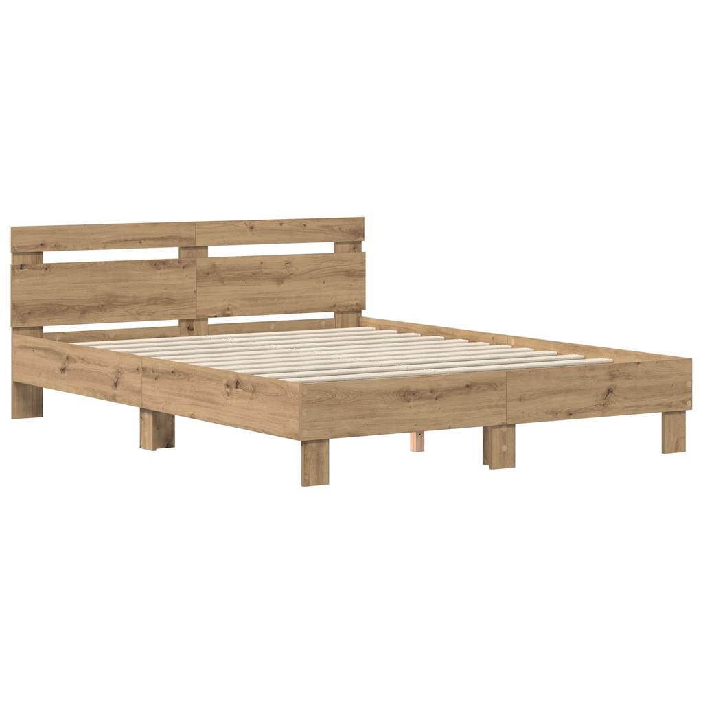 vidaXL Bettrahmen Artisan-Eiche 160 x 200 cm Holzwerkstoff