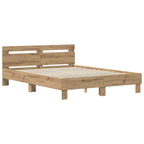 vidaXL Bettrahmen Artisan-Eiche 160 x 200 cm Holzwerkstoff