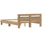 vidaXL Bettrahmen Artisan-Eiche 160 x 200 cm Holzwerkstoff