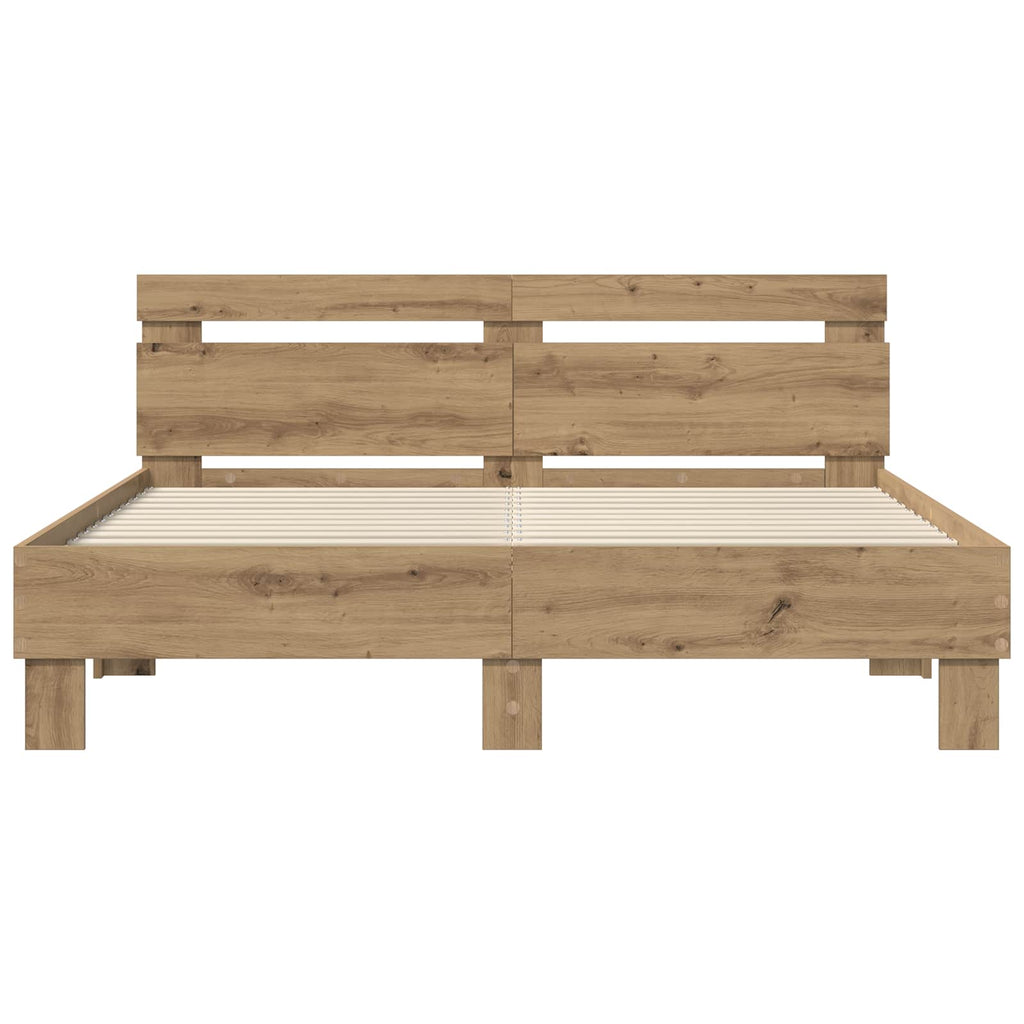 vidaXL Bettrahmen Artisan-Eiche 160 x 200 cm Holzwerkstoff